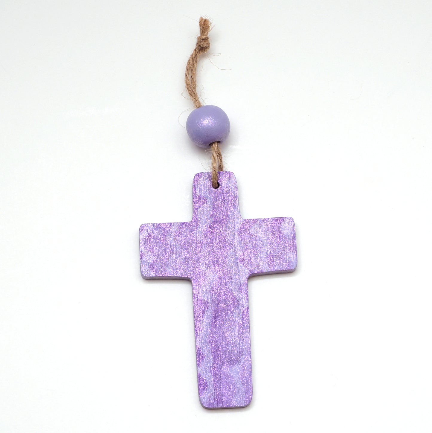 Purple Chevron Handpainted Wooden Cross